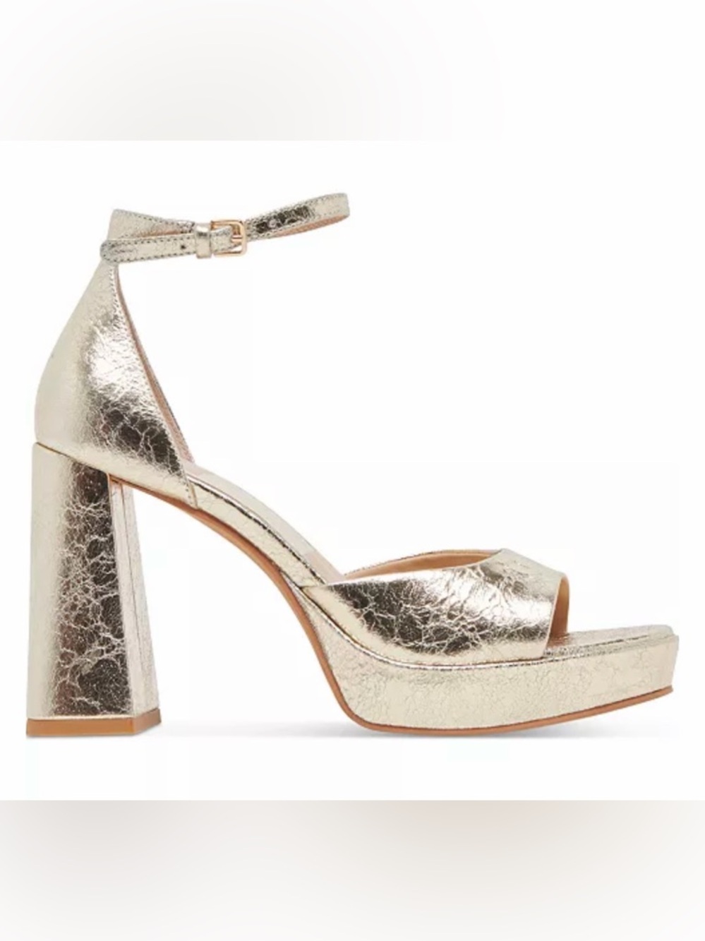 Dolce Vita Metallic Gold Platform Ankle-Strap Sandals